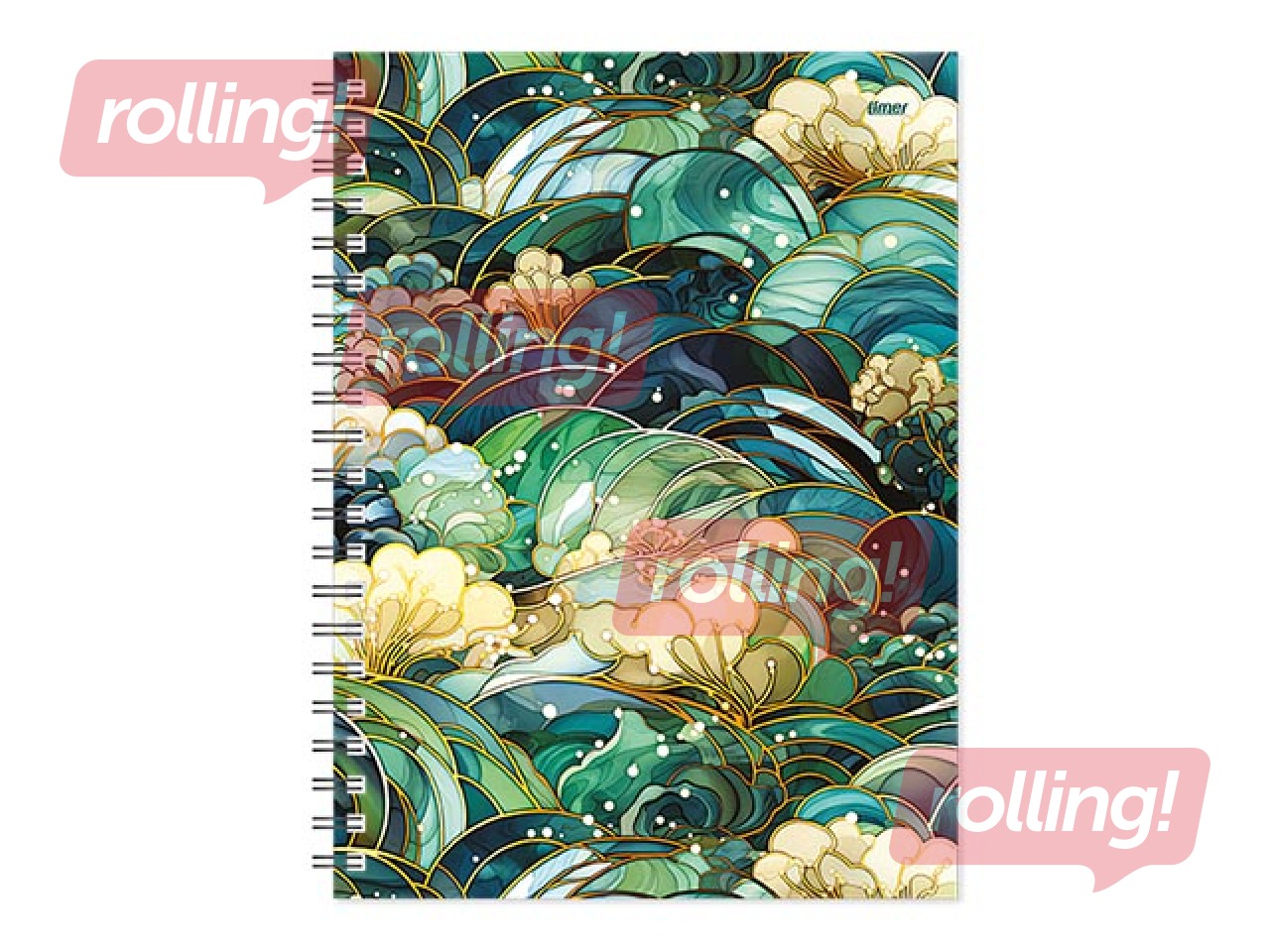 Dienasgrāmata - piezīmju bloks bez datumiem, Tempo Spiral, rūtiņu, Green Field