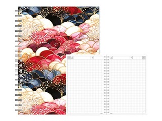 Dienasgrāmata - piezīmju bloks bez datumiem, Tempo Spiral, rūtiņu, Golden Silk