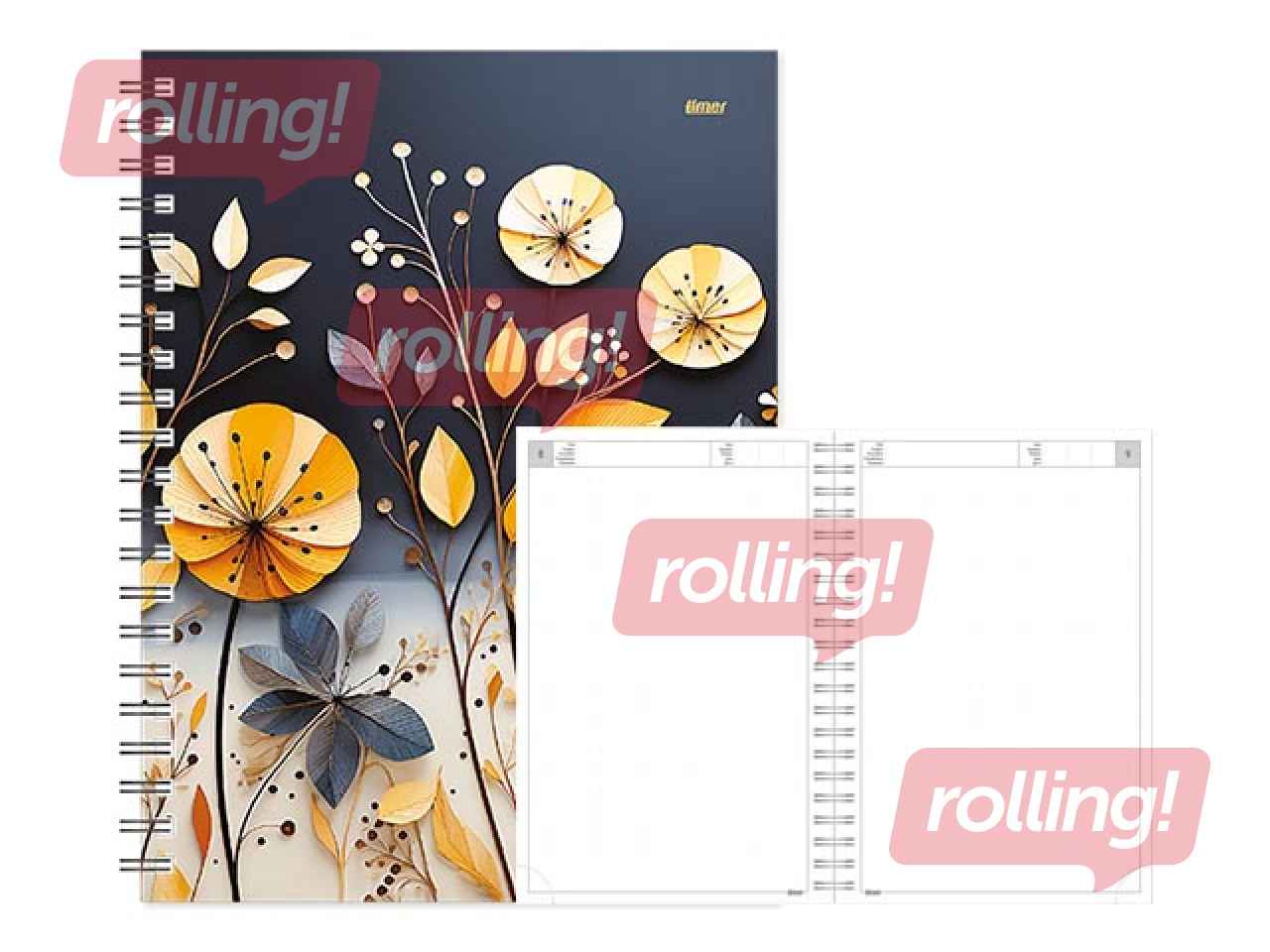 Dienasgrāmata - piezīmju bloks bez datumiem, Tempo Spiral, punktotas lapas, Night Light