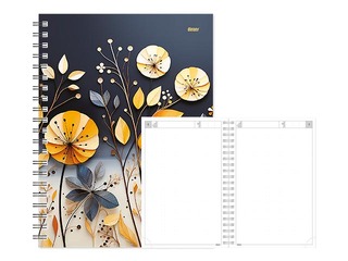 Dienasgrāmata - piezīmju bloks bez datumiem, Tempo Spiral, punktotas lapas, Night Light