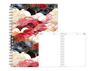 Dienasgrāmata - piezīmju bloks bez datumiem, Tempo Spiral, punktotas lapas, Golden Silk