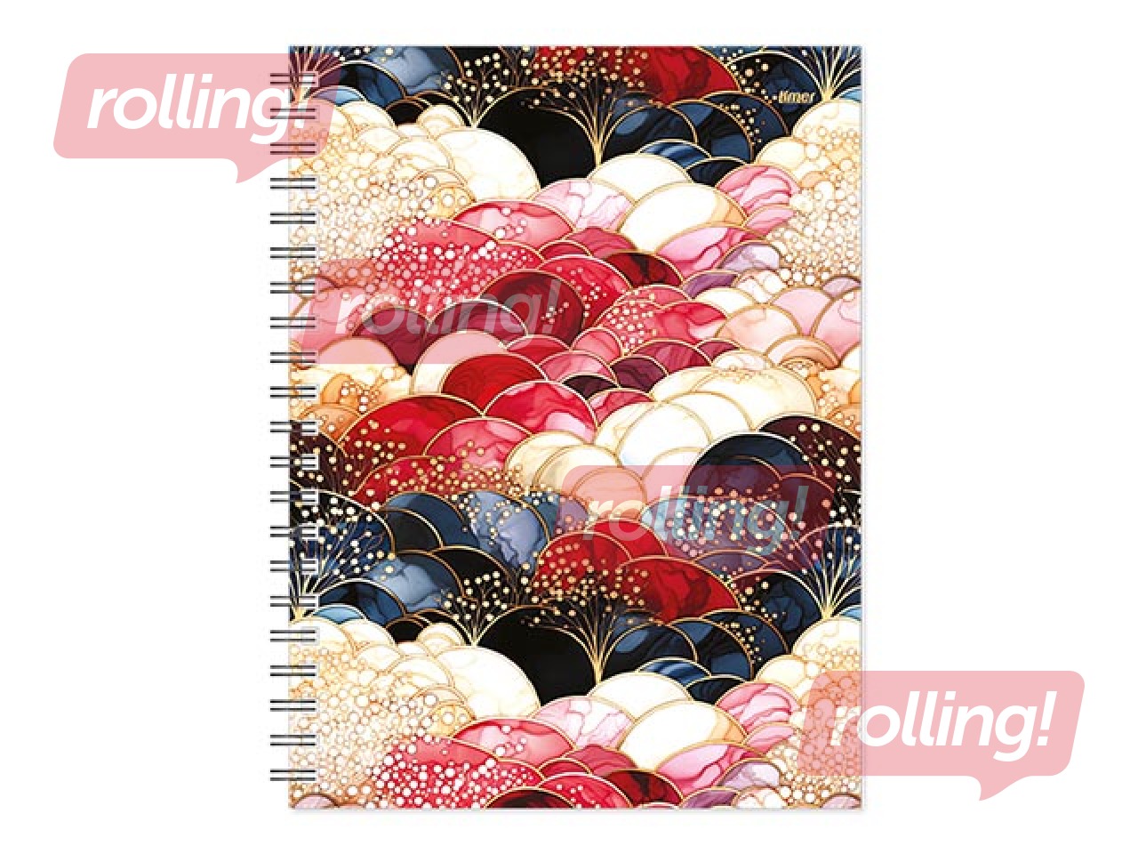 Dienasgrāmata - piezīmju bloks bez datumiem, Tempo Spiral, punktotas lapas, Golden Silk