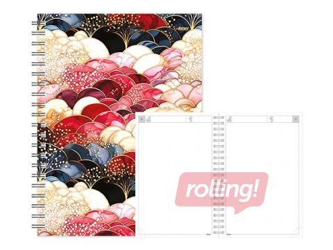 Dienasgrāmata - piezīmju bloks bez datumiem, Tempo Spiral, punktotas lapas, Golden Silk