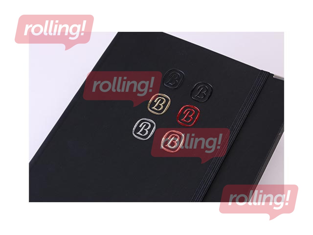 Piezīmju grāmata A5 Balts business ar gumiju, balta vai melna