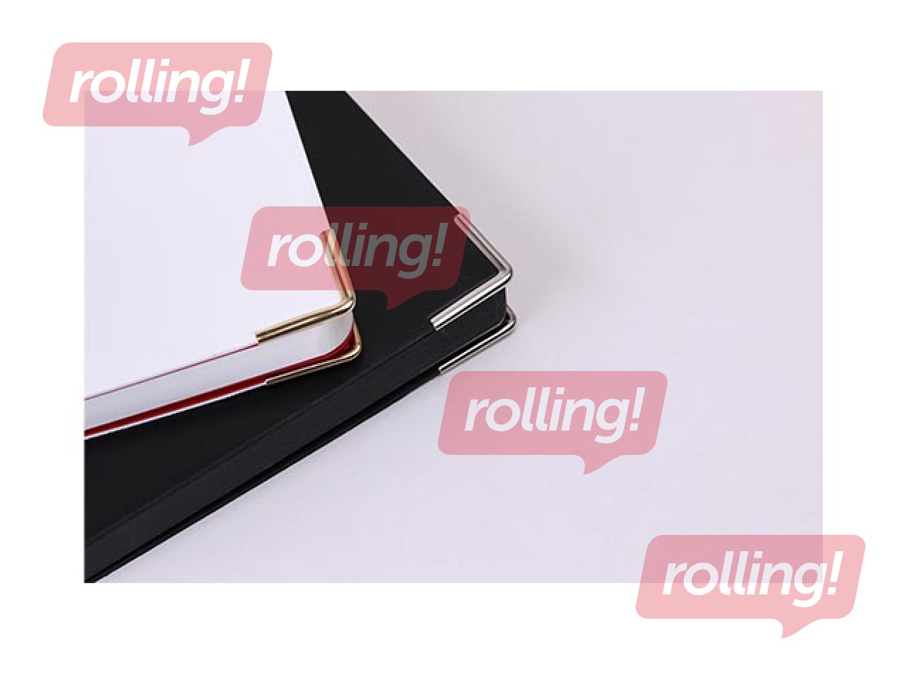 Piezīmju grāmata A5 Balts business ar gumiju, balta vai melna