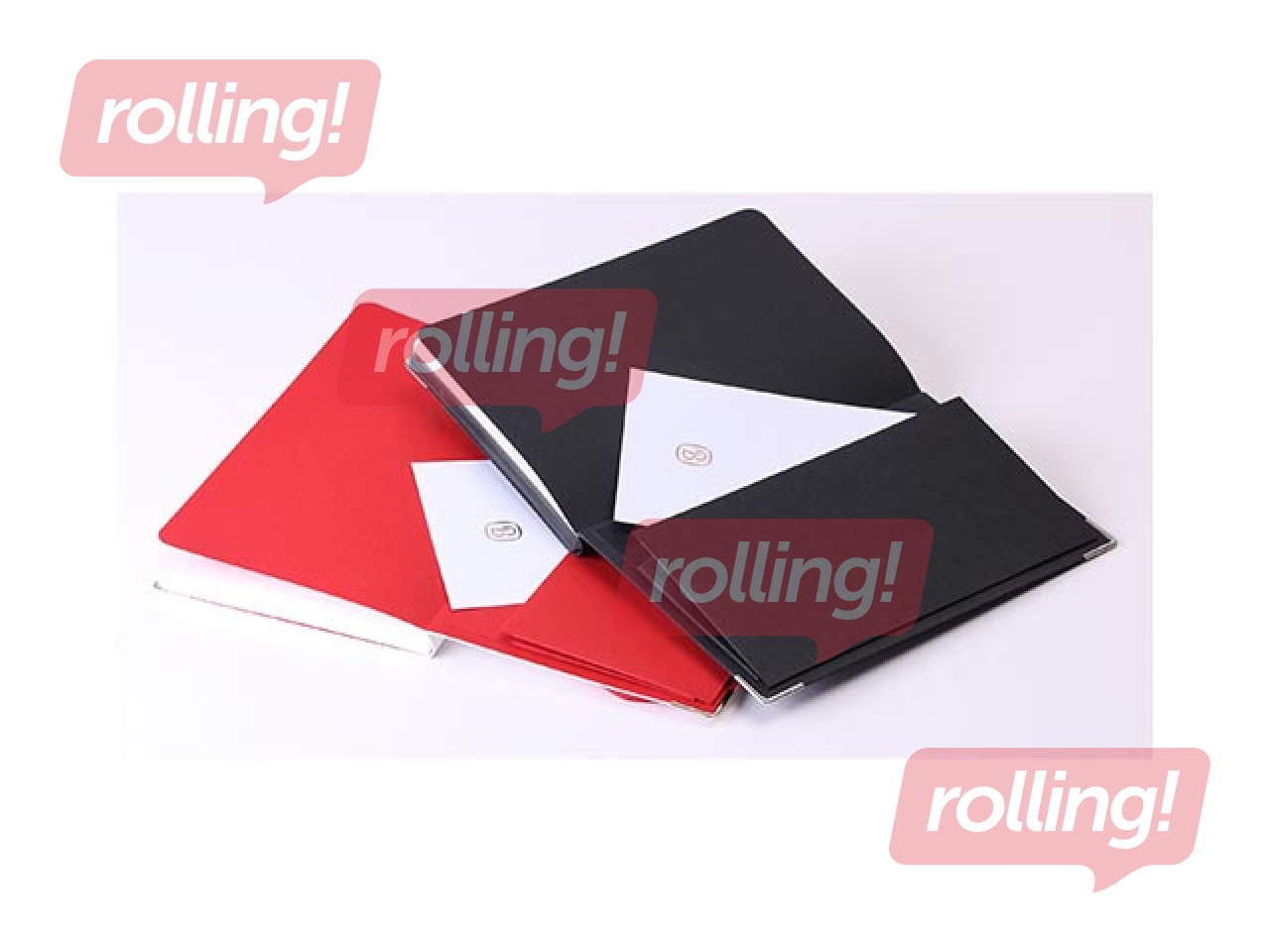 Piezīmju grāmata A5 Balts business ar gumiju, balta vai melna