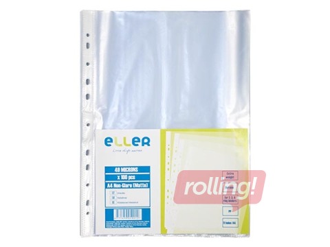 Dokumentu kabatiņas Eller, A4, glancētas, 40 mic., 100 gab.