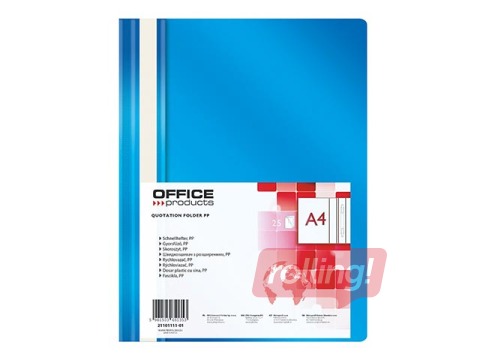 Mape ātršuvējs Office Products, A4, zila