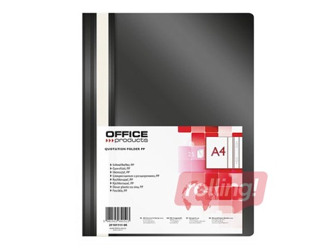 Mape ātršuvējs Office Products, A4, melna