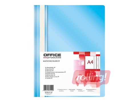 Mape ātršuvējs Office Products, A4, gaiši zila