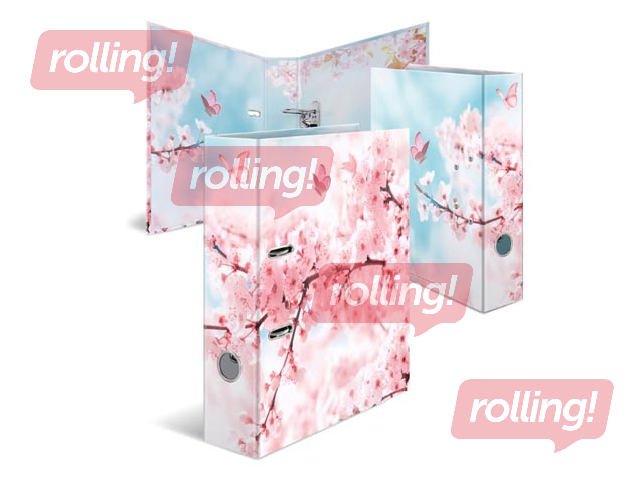 Mape reģistrs ar ziedu apdruku, A4, 70mm