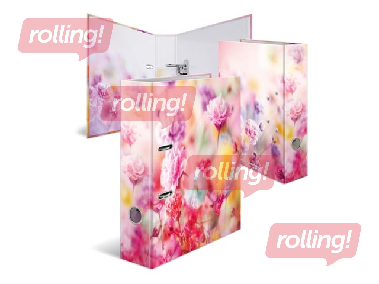 Mape reģistrs ar ziedu apdruku, A4, 70mm