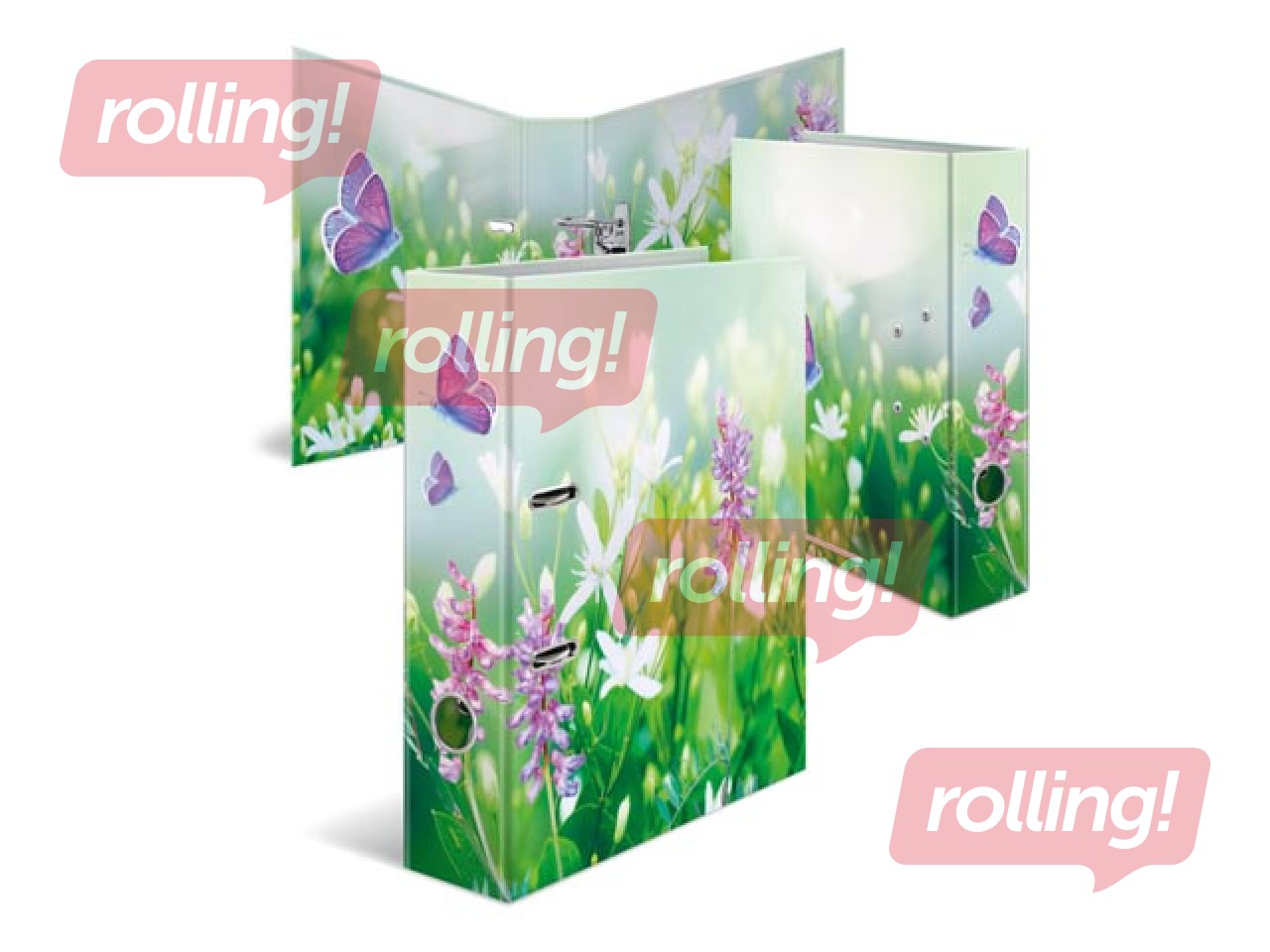 Mape reģistrs ar ziedu apdruku, A4, 70mm