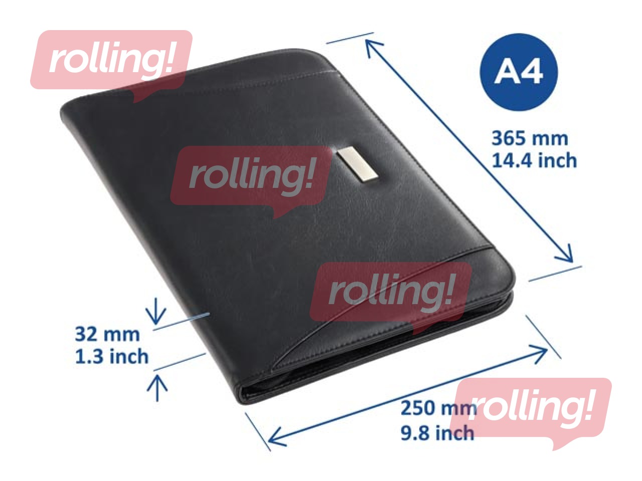 Mape ar rāvējslēdzēju Rillstab Excellent de Luxe, A4, melna