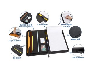 Mape ar rāvējslēdzēju Rillstab Excellent de Luxe, A4, melna