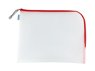 Mape - slēdzama Herma, A4+, caurspīdīga ar sarkanu rāvējslēdzēju