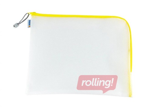 Mape - slēdzama Herma, A4+, caurspīdīga ar dzeltenu rāvējslēdzēju