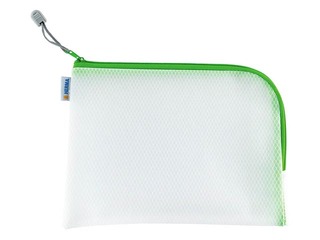 Mape - slēdzama Herma, A5, caurspīdīga ar zaļu rāvējslēdzēju