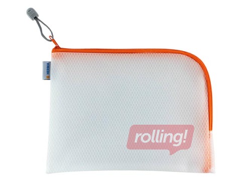 Mape - slēdzama Herma, A5, caurspīdīga ar oranžu rāvējslēdzēju