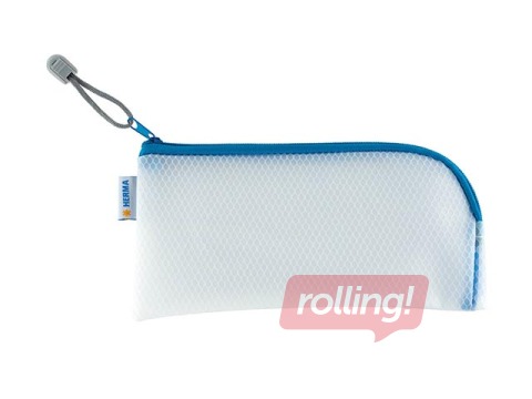 Mape - slēdzama Herma, 23x11 cm, caurspīdīga ar zilu rāvējslēdzēju