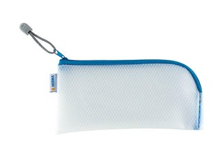 Mape - slēdzama Herma, 23x11 cm, caurspīdīga ar zilu rāvējslēdzēju