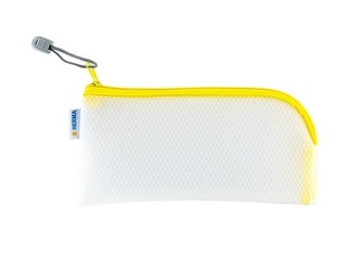 Mape - slēdzama Herma, 23x11 cm, caurspīdīga ar dzeltenu rāvējslēdzēju