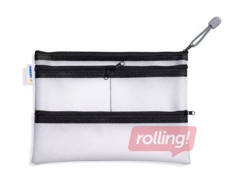 Mape - slēdzama Herma Multibag, A5, caurspīdīga ar melnu rāvējslēdzēju