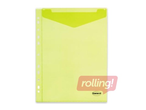 Mape - aploksne iešujama Centrum, A4, vertikāla, dzeltena, 0.18mm