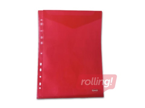 Mape - aploksne iešujama Centrum,  A4, vertikāla, sarkana, 0.18mm