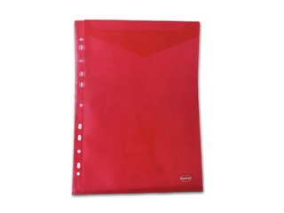 Mape - aploksne iešujama Centrum,  A4, vertikāla, sarkana, 0.18mm