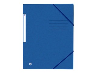 Mape ar gumijām un 3 atlokiem Oxford, A4, kartona, zila