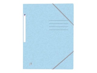 Mape ar gumijām un 3 atlokiem Oxford, A4, kartona, pasteļzila