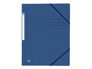 Mape ar gumijām un 3 atlokiem Oxford, A4, kartona, tumši zila