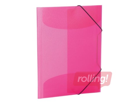 Mape ar 3 atlokiem un gumijām Herma, A4, PP, rozā