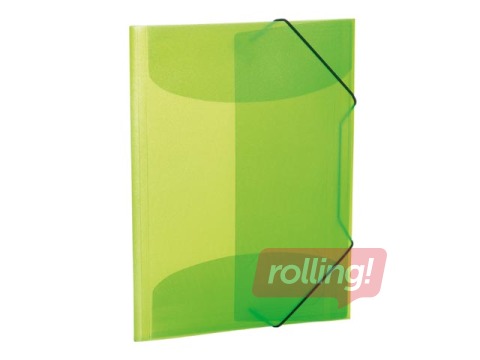 Mape ar 3 atlokiem un gumijām Herma, A4, PP, gaiši zaļa