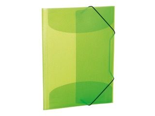 Mape ar 3 atlokiem un gumijām Herma, A4, PP, gaiši zaļa