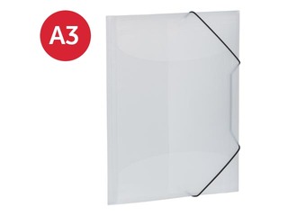 Mape ar 3 atlokiem un gumijām Herma, A3, PP, balta