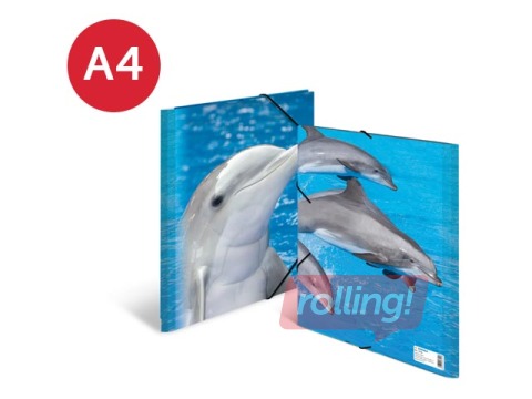 Mape ar 3 atlokiem un gumijām Herma, dzīvnieku apdruka, A4, PP