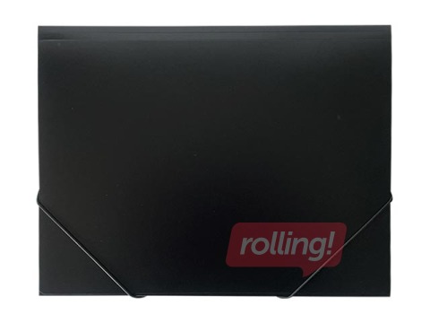 Mape ar gumiju Multi-S, A4, 1.9 cm, plastikāta, melna