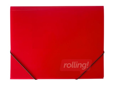 Mape ar gumiju Multi-S, A4, 1.9 cm, plastikāta, sarkana