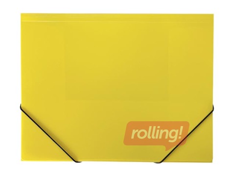 Mape ar gumiju Multi-S, A4, 1.9 cm, plastikāta, dzeltena