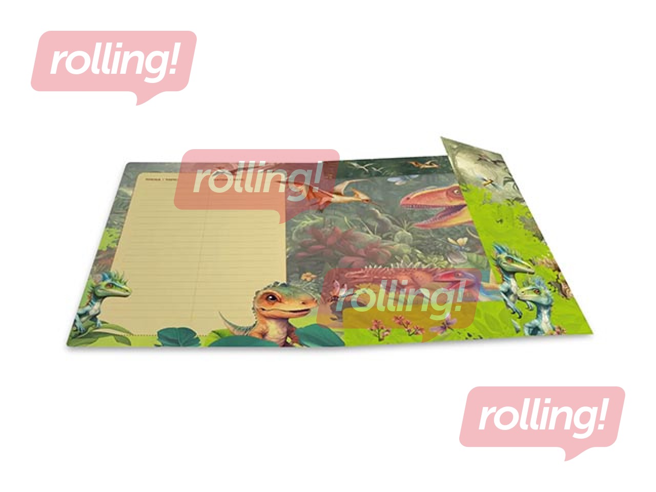 Mape ar gumiju Herma, A4, Dino World, kartona