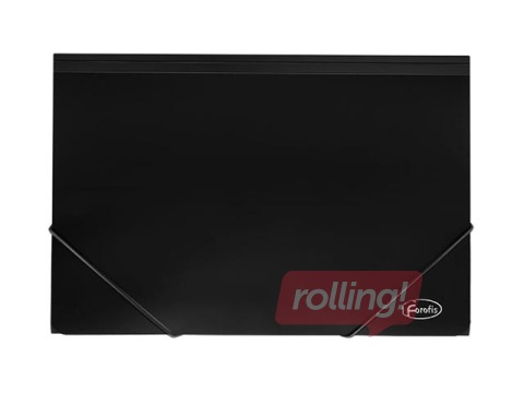 Mape ar gumiju Forofis, A4, melna, 30mm