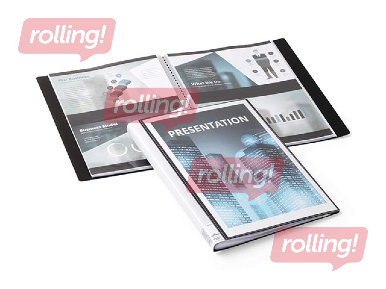 Mape ar 20 kabatiņām Duralook plus, A4, melna