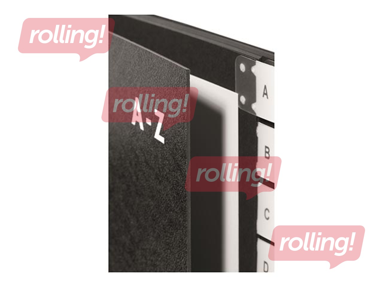 Mape - kartotēka ar nodalījumiem Pagna, A-Z, A4, melna