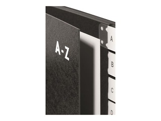 Mape - kartotēka ar nodalījumiem Pagna, A-Z, A4, melna