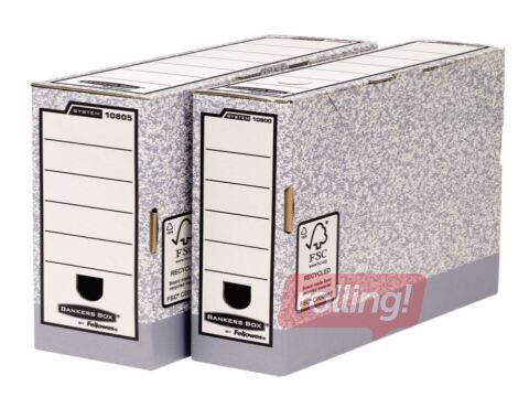 Arhīva kaste Fellowes, pelēkbalta, 80x260x315mm