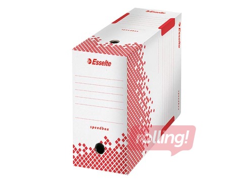 Arhīva kaste Esselte Speedbox, A4, 15 cm, kartona, balta