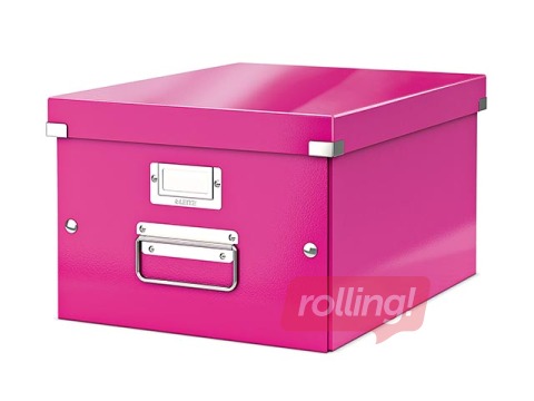 Uzglabāšanas kaste Leitz, Click & Store, A4, rozā