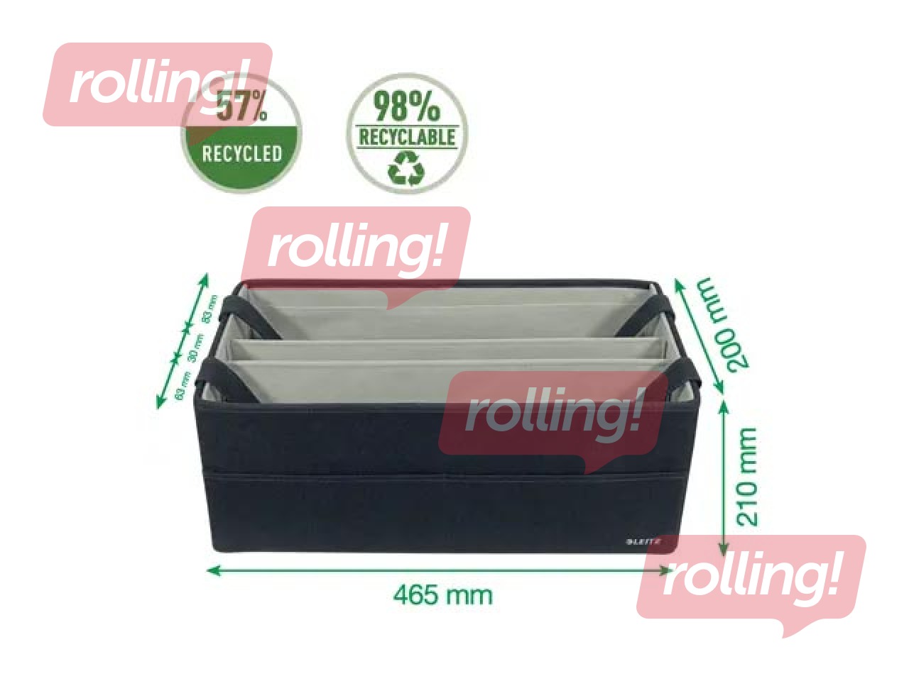 Uzglabāšanas un pārvadāšanas soma Leitz Fabric Hot, pelēka